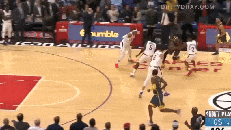 draymond refused to pass to durant and then loses his dribble at end of regulation against clippers