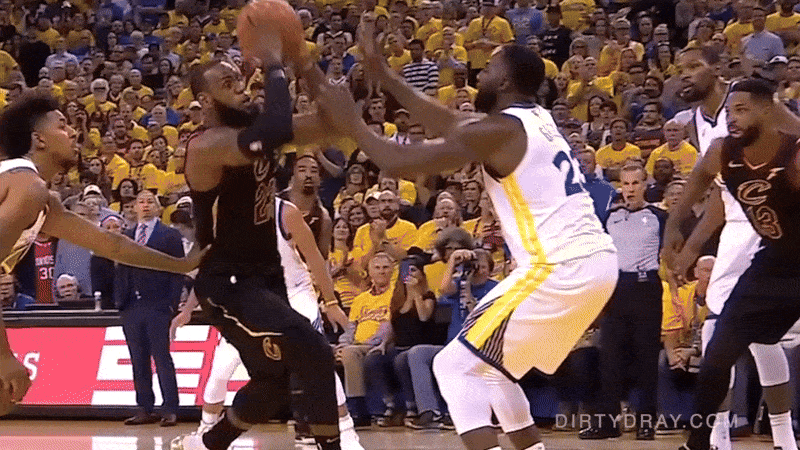 draymond green pokes lebron james in the eye