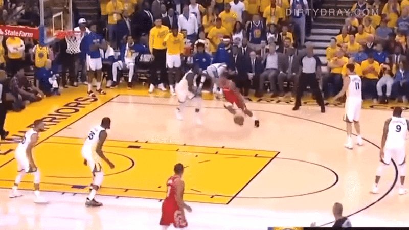 draymond green drags down rockets player after getting beat